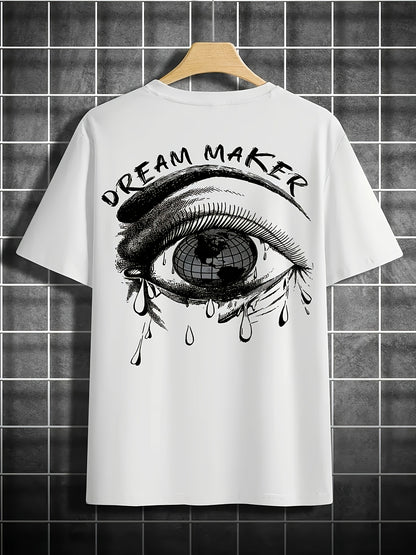 4pcs Men's Casual 3D Graphic T-Shirts - Bold Letter  Abstract Print Short Sleeve Tees, Regular Fit Round Neck, Machine Washable, All-Season Comfort, 4 Color Options, T Shirts Graphic, Edgy Streetwear, Nontransparent Fabric