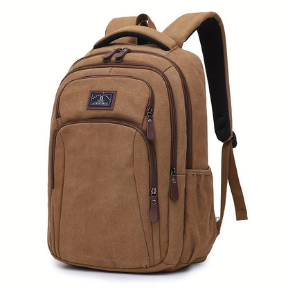 Men's Lightweight Canvas Travel Backpack with Laptop Compartment
