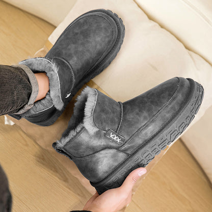 Men's Winter Snow Boots Warm Waterproof PU Leather Riding Boots
