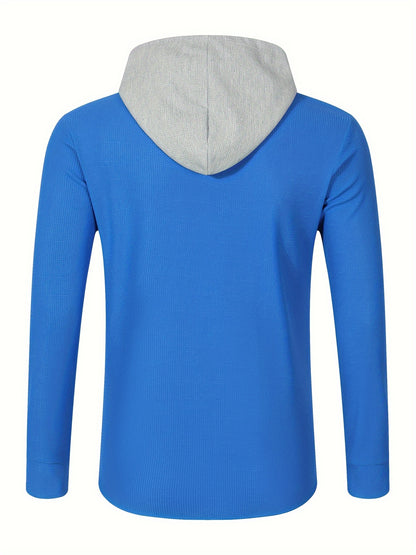 Men's Casual Hooded Jacket - Soft, Breathable Polyester with Button-Up Design & Pockets | Perfect for Spring, Fall & Outdoor Activities, Long Sleeve, Fashion, Daily, Leisure Style, Conventional Version