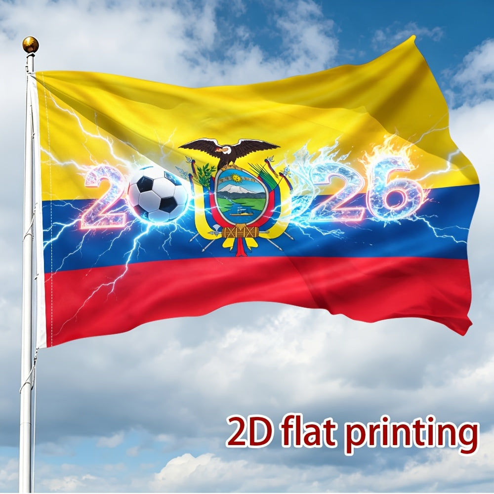 Ecuador 2026 Football Fan Flag - Polyester Sports Banner