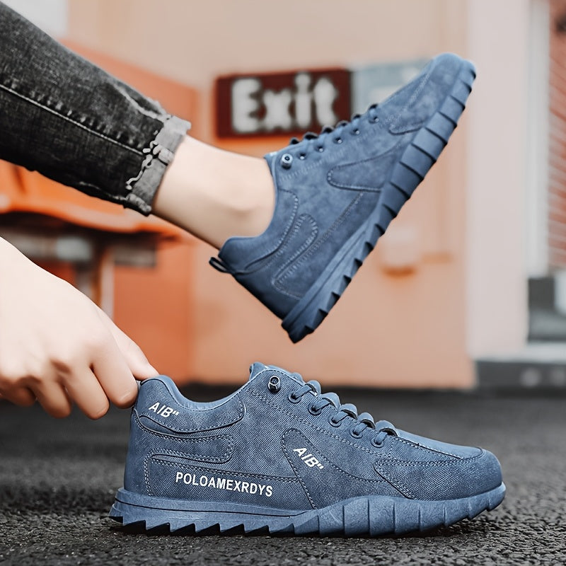 Men's Slip-On/Lace-Up Casual Shoes - All-Season Non-Slip Cushioned PVC Sole, Low-Top Athletic Sneakers Grey/ for Gym, Office, Everyday - Durable Canvas Upper  Non-Slip Grip Outsole, Grip Enhancing Footwear, Comfortable Lined