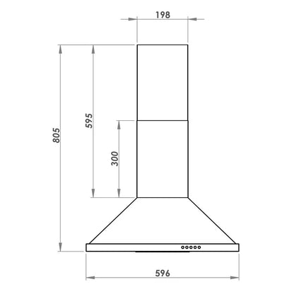 KUMTEL DP6-X INOX Mechanical Kitchen Exhaust Hood 130W