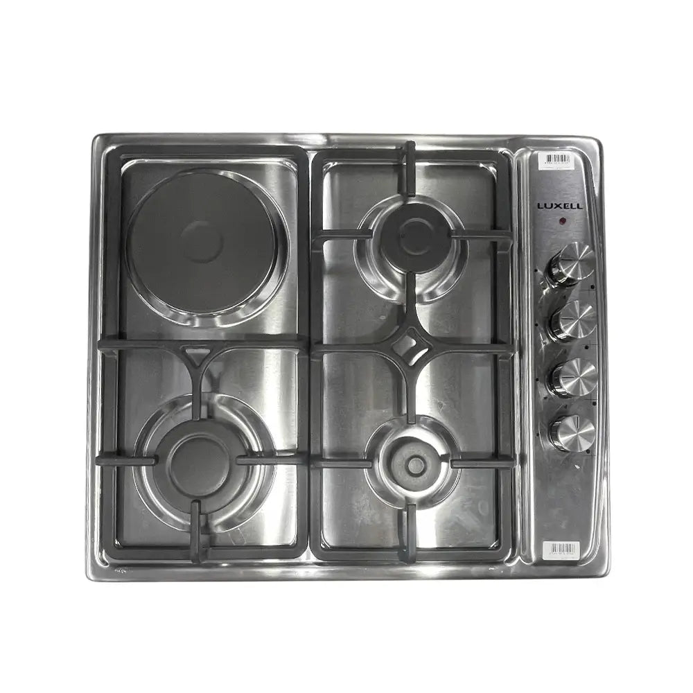 Luxell LX-412BF INOX 3-Burner Gas 1-Electric Cooktop