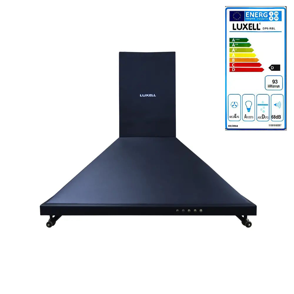 Luxell DP6-RBL Black Mechanical Kitchen Hood with Aluminum Filter