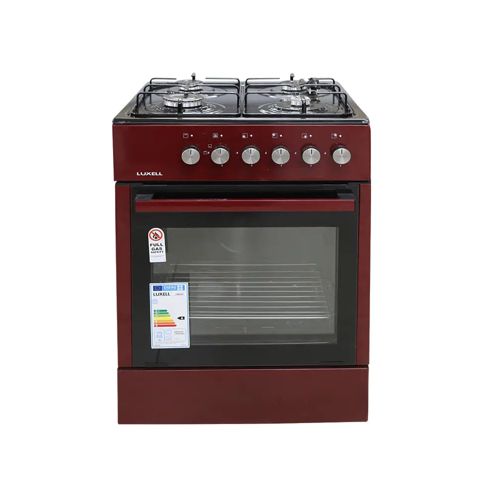 Luxell LF66-GE40F 4-Burner Red Gas Stove with Timer