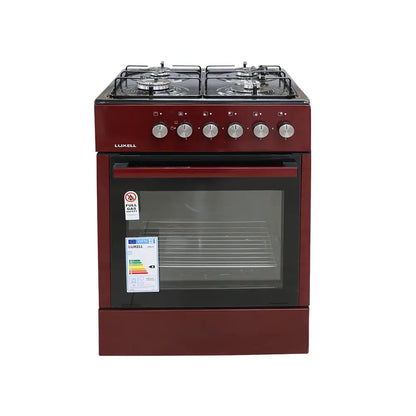 Luxell LF66-GE40F 4-Burner Red Gas Stove with Timer
