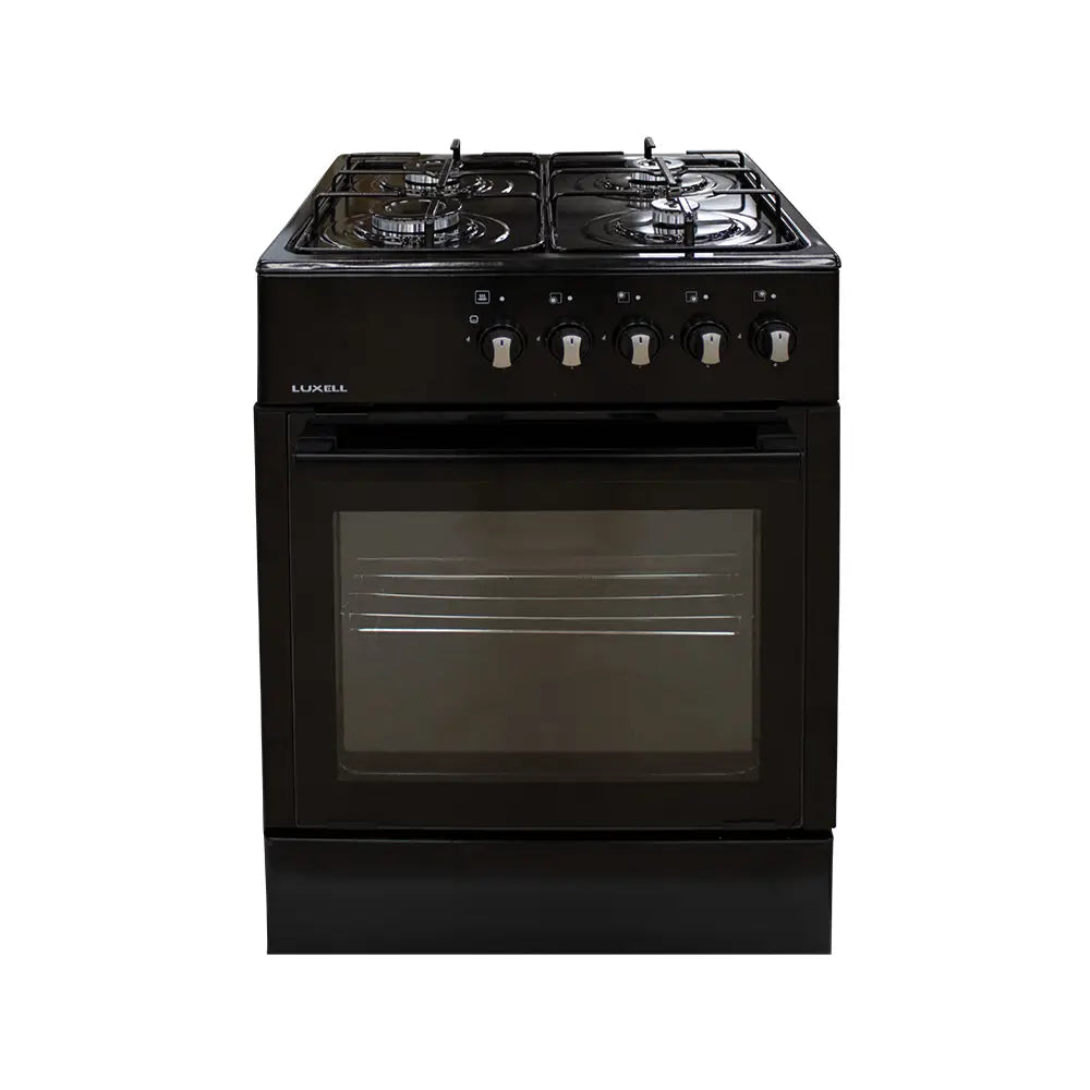 Luxell LF66G-40F Black 4-Burner Gas Stove with Timer