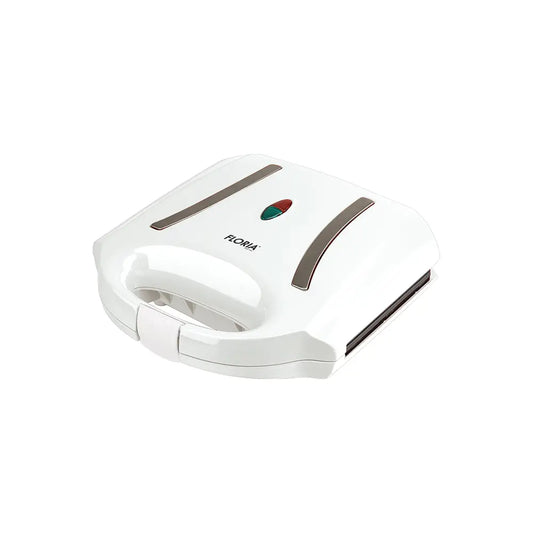 FLORIA White Sandwich Maker with Non-Stick Surface 800W