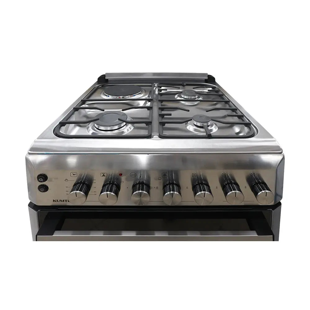 KUMTEL LF60-GEF31F INOX Gas Stove with 3 Gas & 1 Electric Burner