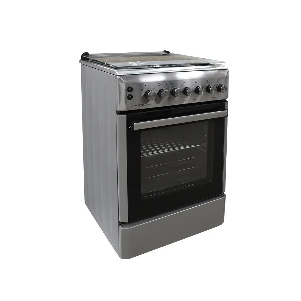 KUMTEL LF60-GEF31F INOX Gas Stove with 3 Gas & 1 Electric Burner