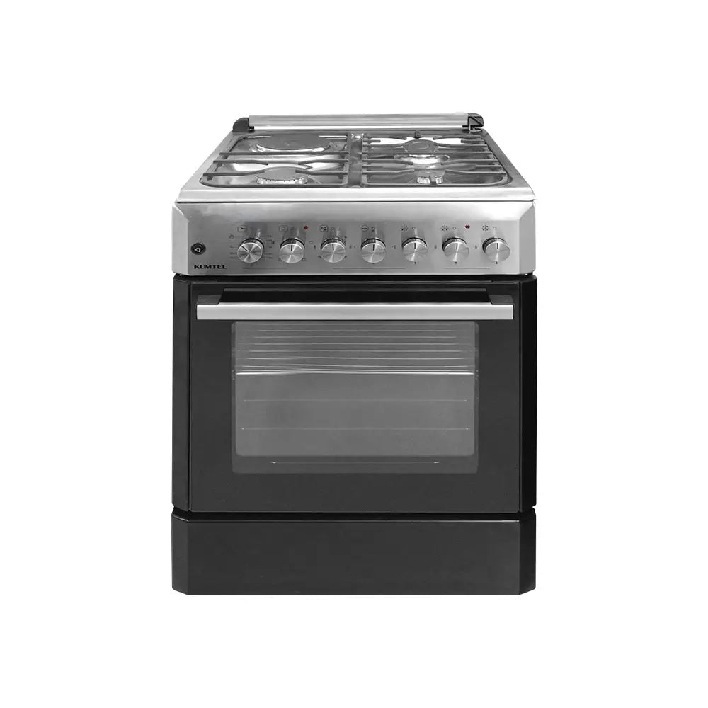 KUMTEL LF60-SF31F Stainless Steel Black Gas Stove