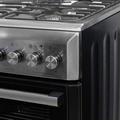 KUMTEL LF60-SF31F Stainless Steel Black Gas Stove
