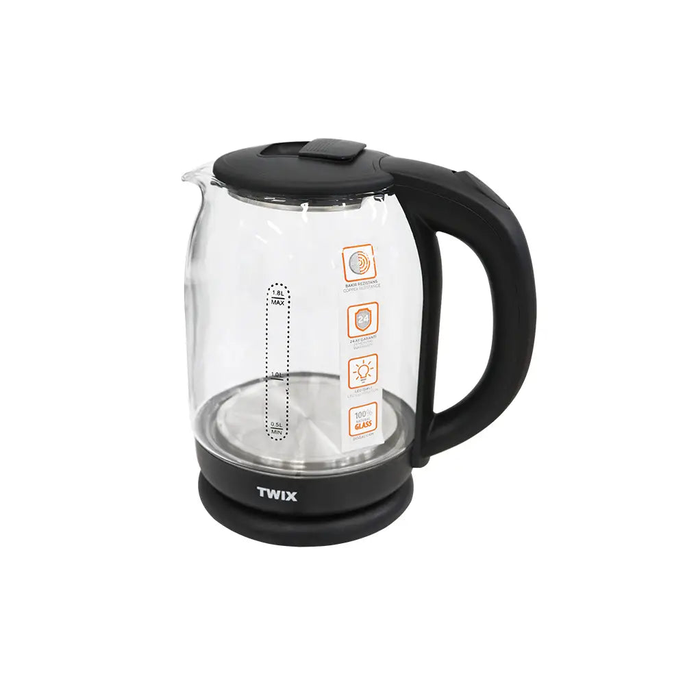 Kumtel TWIX 1.8L Electric Glass Kettle 1500W