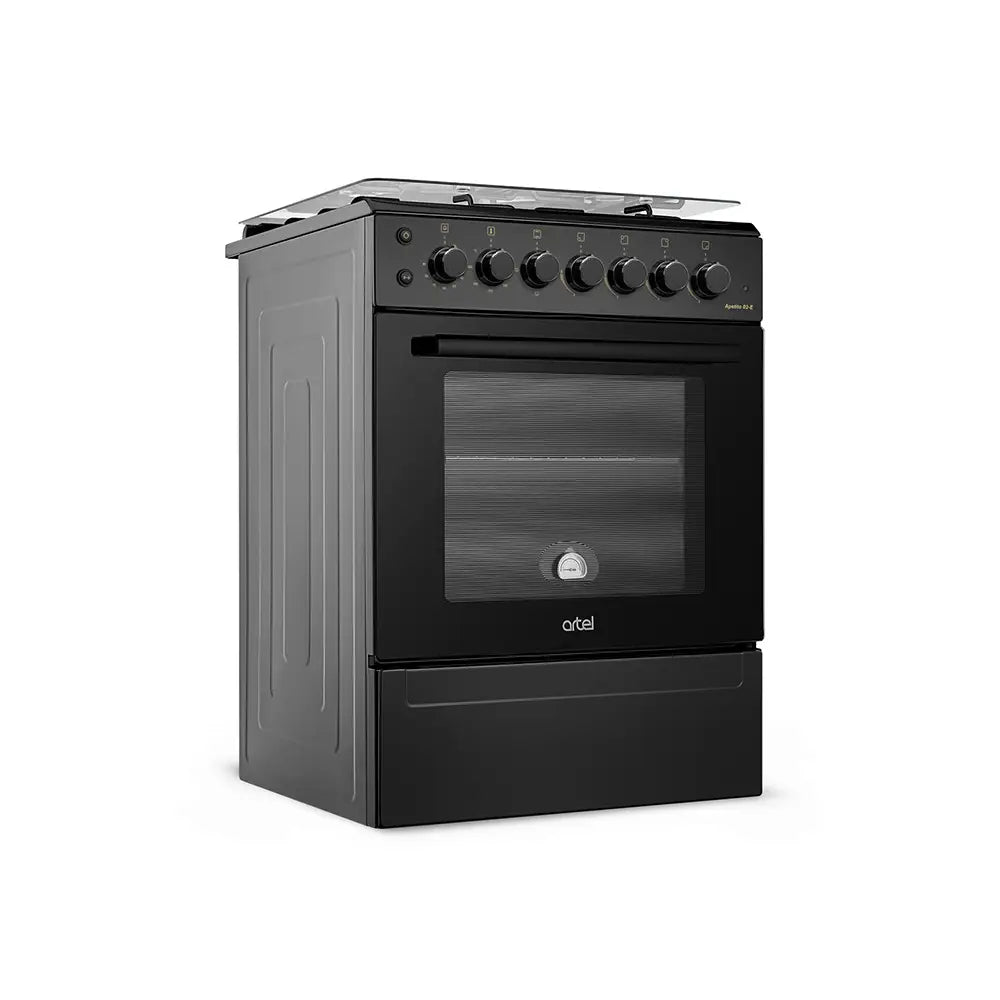 Artel APETITO 02-E Black Gas Stove with 4 Burners
