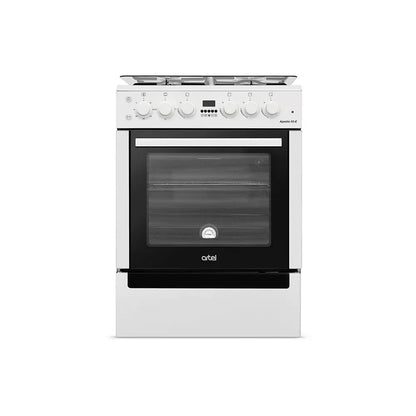Artel Apetito 4-Burner White Gas Stove with Enamel Grates