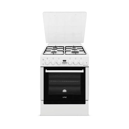 Artel Apetito 4-Burner White Gas Stove with Enamel Grates