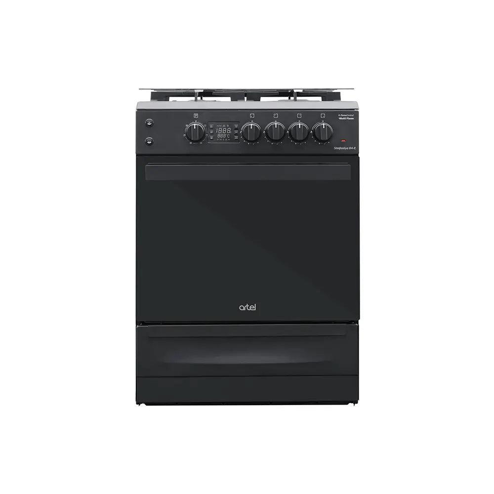 ARTEL Simfoniya 04-E Black Matte Gas Stove with Oven