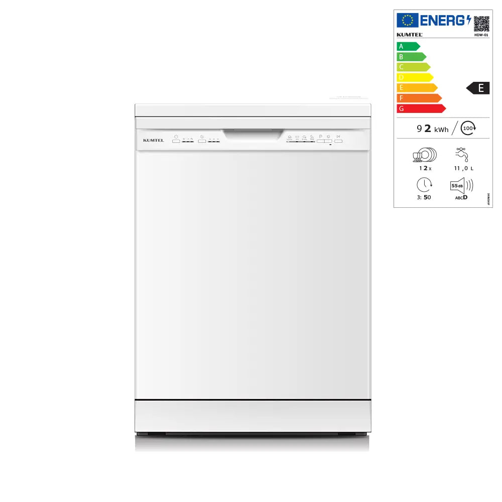 KUMTEL HDW-01 Freestanding Dishwasher for 12 Place Settings
