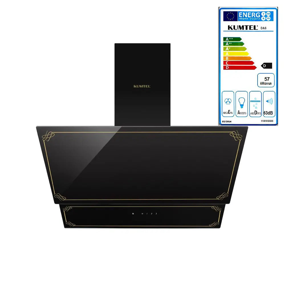 Kumtel DA6-835 Rustik Black Kitchen Extractor Hood