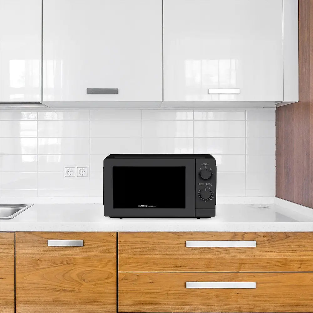 KUMTEL 20L Black Mechanical Microwave Oven 700W