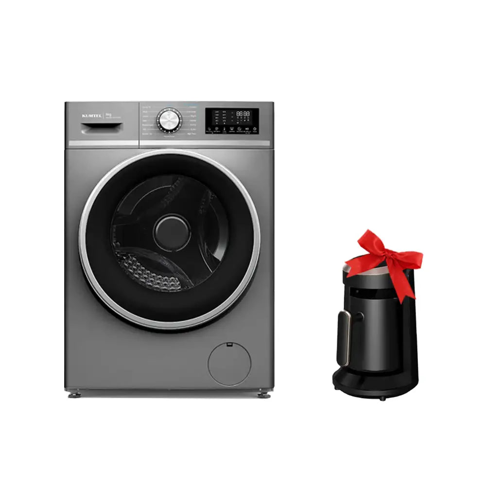 Kumtel 8kg Front Load Washing Machine, 1200 RPM Spin Silver