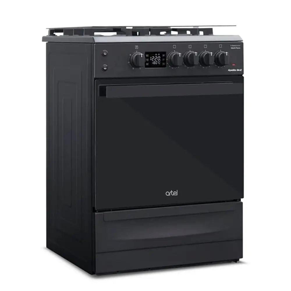 ARTEL APETITO 04-E Matte Black Gas Stove for Home Cooking