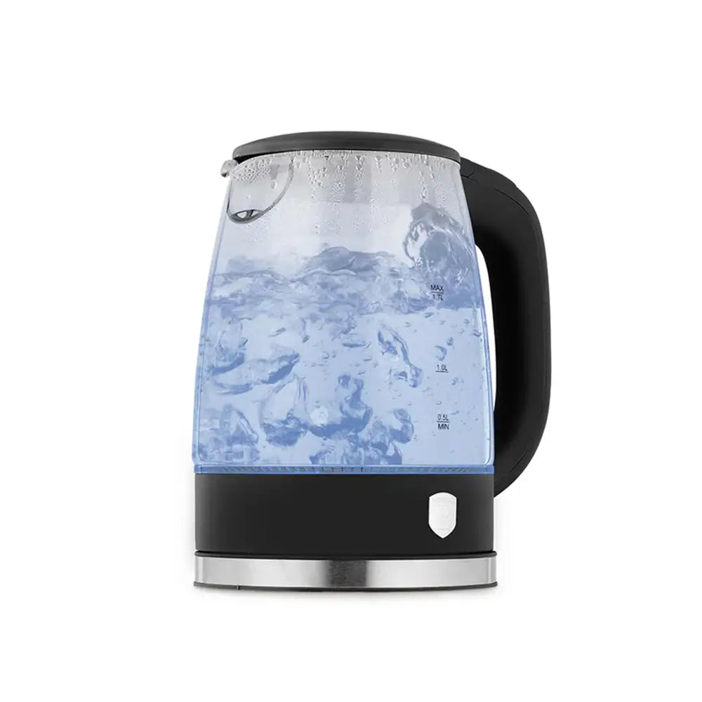 BerlingerHaus 1.7L Glass Electric Kettle Black 1800W