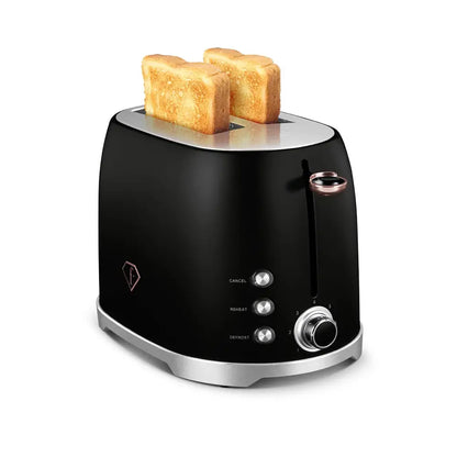 Fashion FTV-0111 Black Rose Gold Stainless Steel Toaster