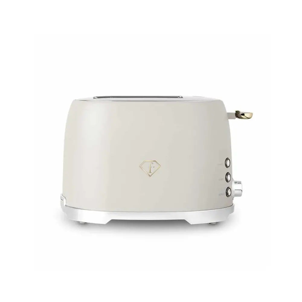 Cream-Gold Stainless Steel Toaster 850W with Safety Features