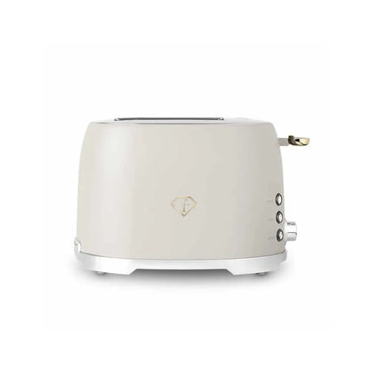 Cream-Gold Stainless Steel Toaster 850W with Safety Features