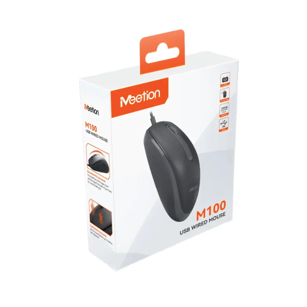 Meetion M100 Wired Mouse Compact and Reliable