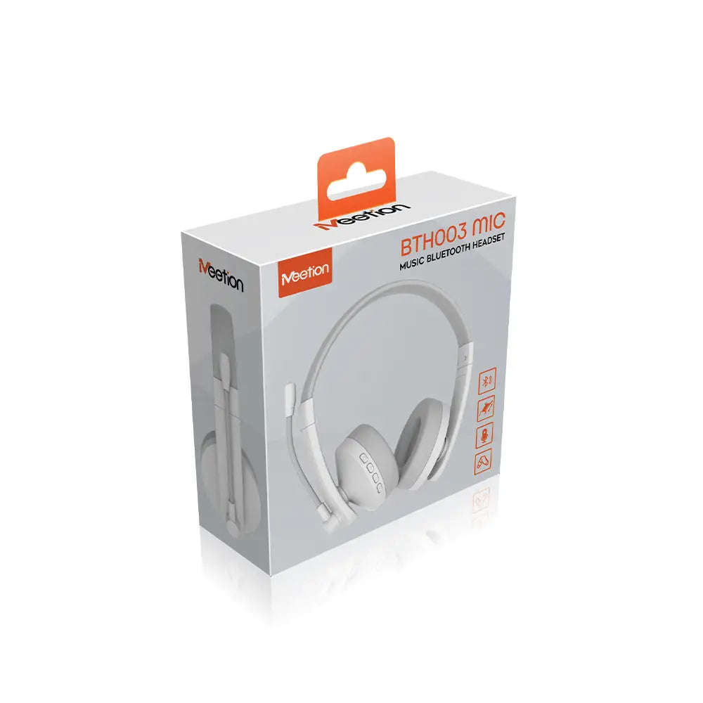 White Meetion BTH003 Wireless Headphones Compact Design