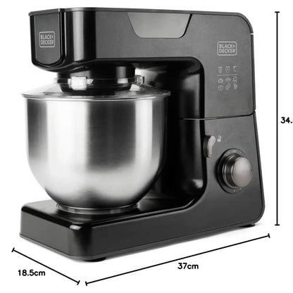 Black+Decker BXKM1000E Stand Mixer in Black – Durable Kitchen Essentia