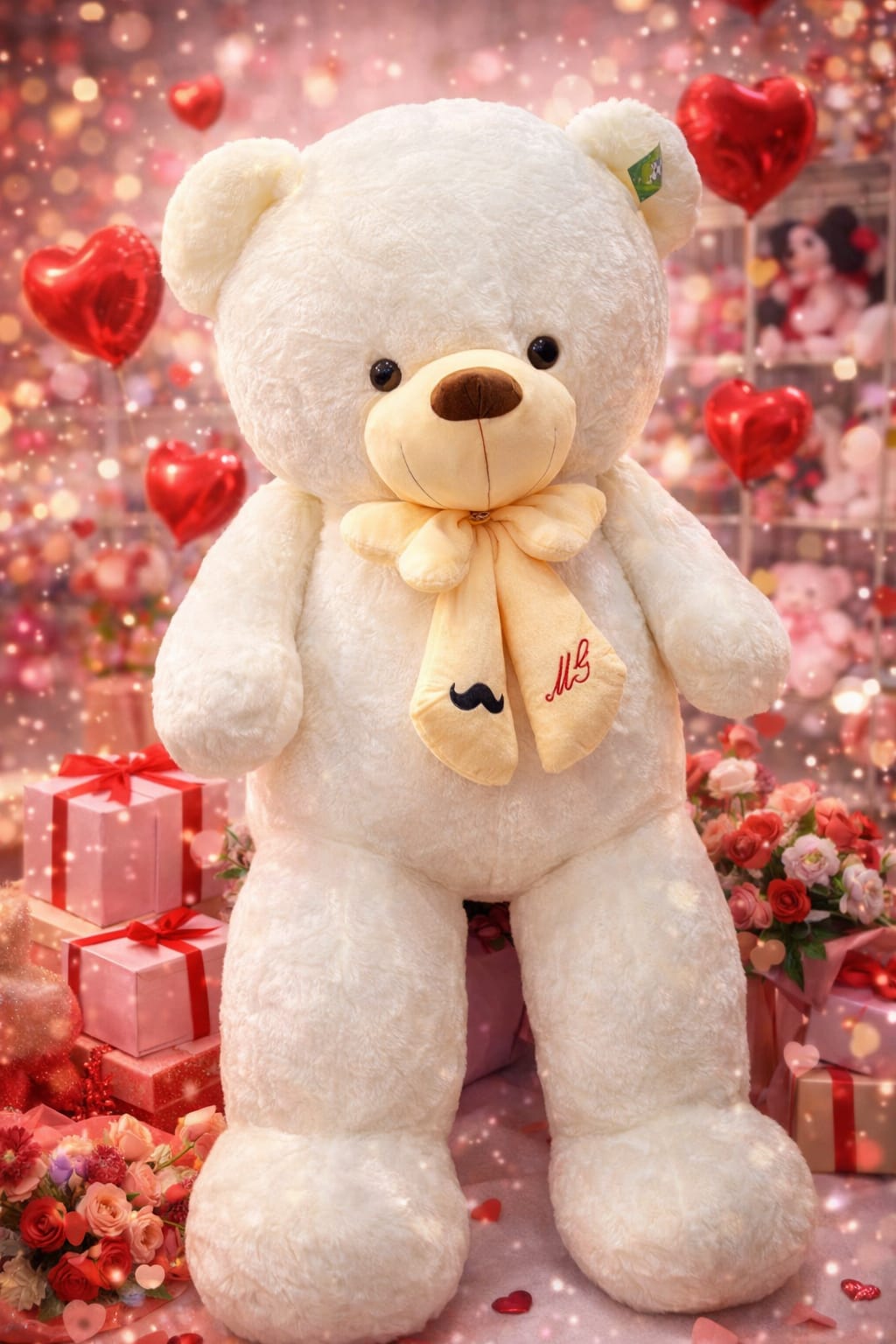 Soft teddy bear TEDDY white - ayq