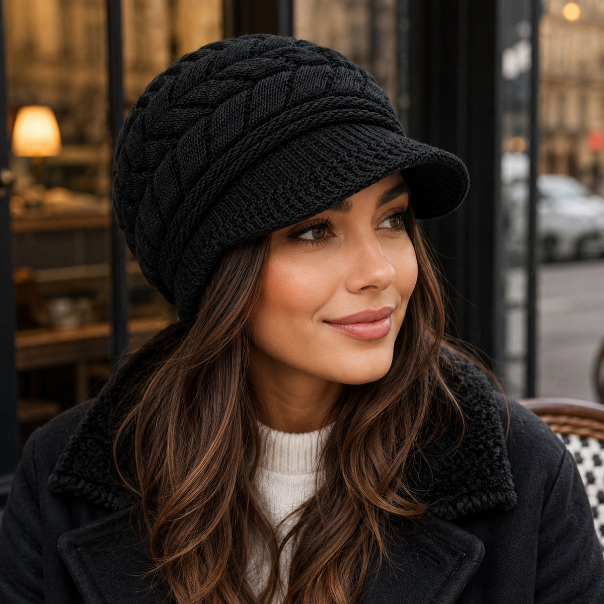 Vintage Knit Polyester Beret for All-Season Casual Wear