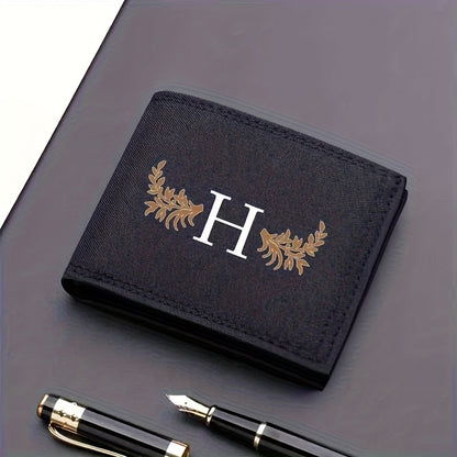 26 Letter Print Canvas Short Wallet - Open Bifold Wallet for Business and Casual Use, Perfect Gift for Men, Casual Wallet | Men's Wallet | Canvas Material