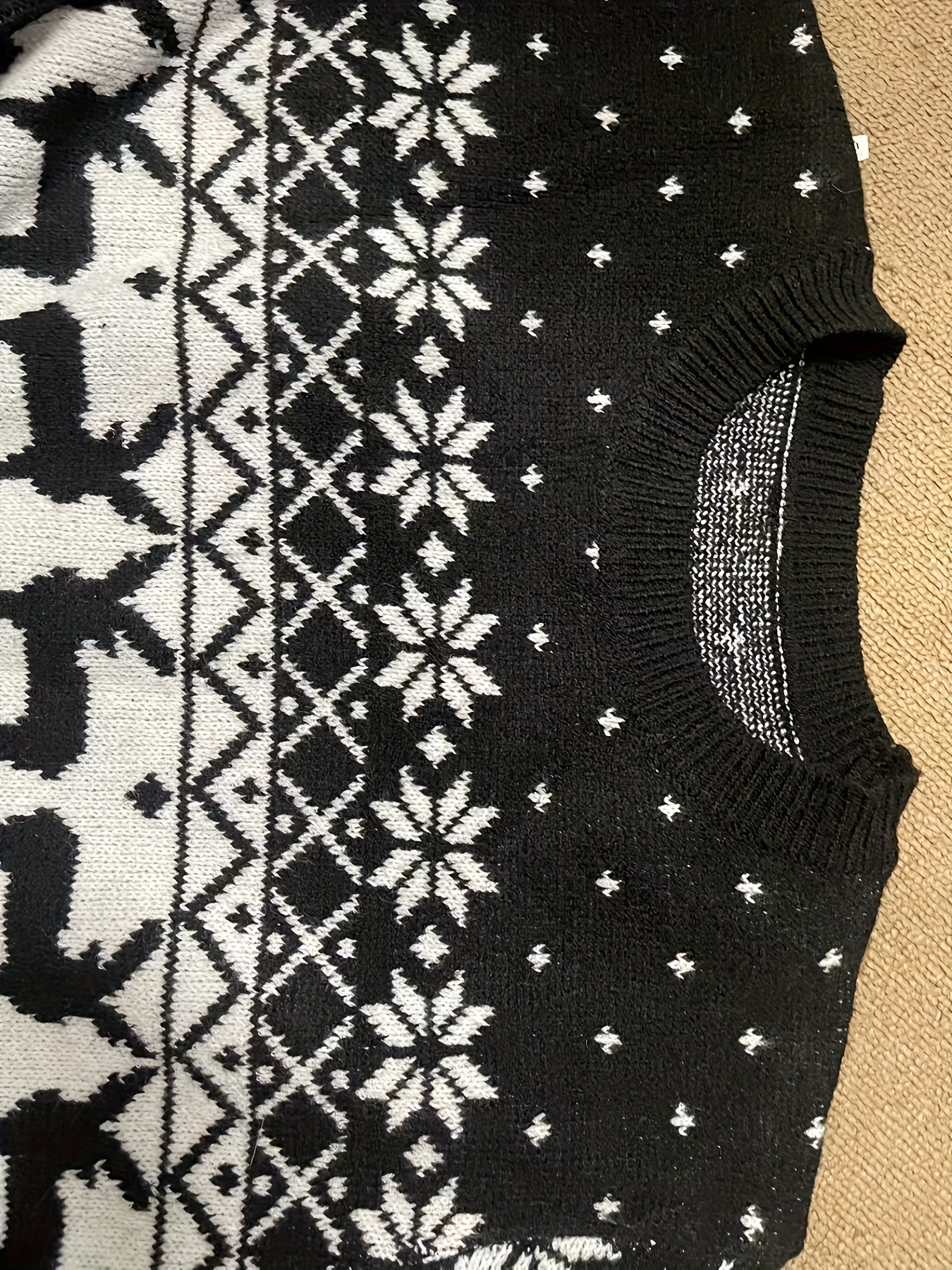 Women'S Christmas Reindeer Print Sweater Dress - Long Sleeve, Round Neck, Ribbed Texture, Green & Holiday Party Outfit, Perfect for Festive Gatherings