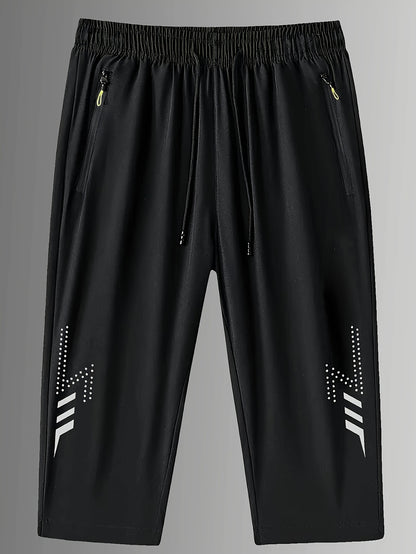 Men's Quick-Dry Lightweight Polyester Swim Shorts with Side Zipper