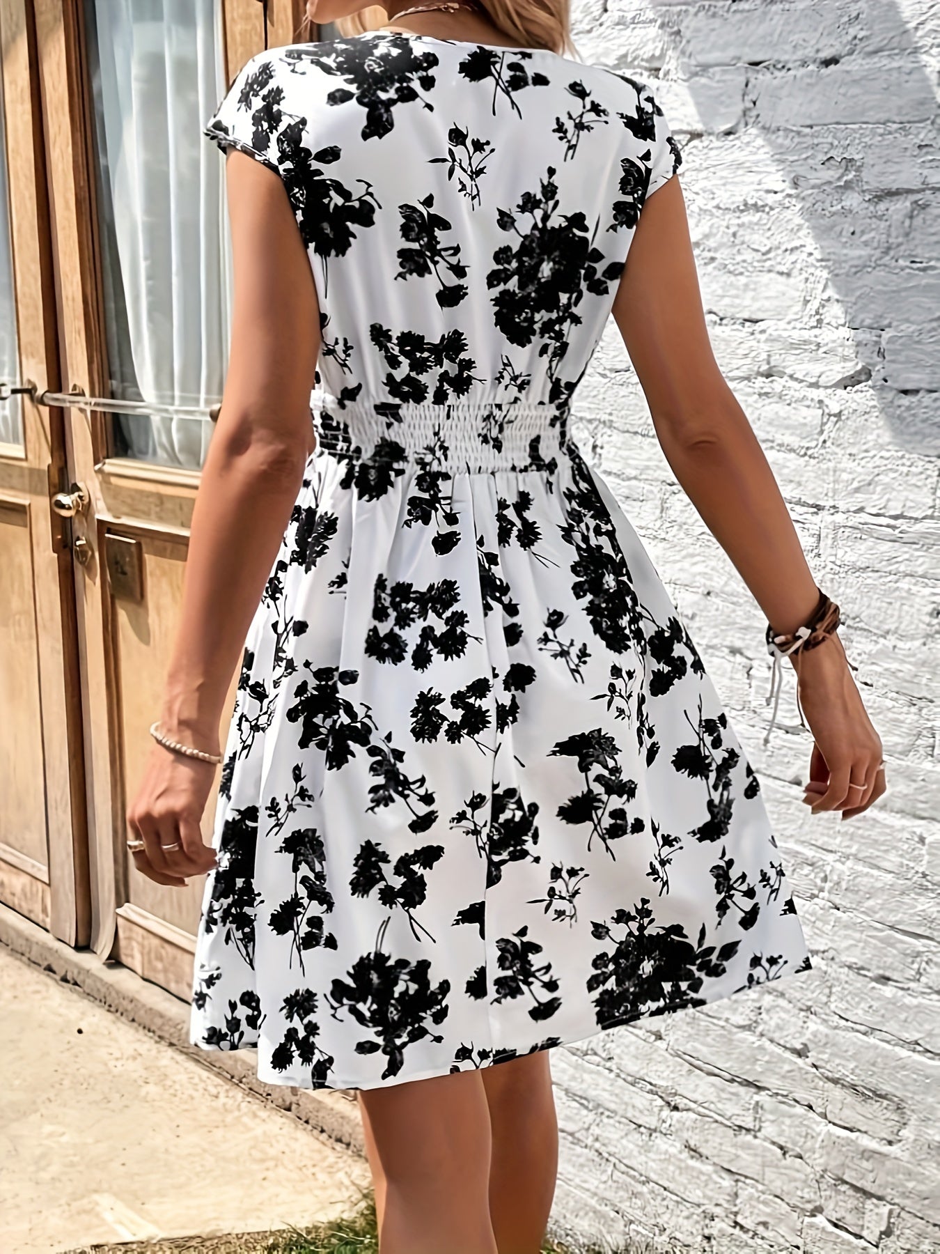 Women's Elegant Floral A-Line Dress for Spring & Summer