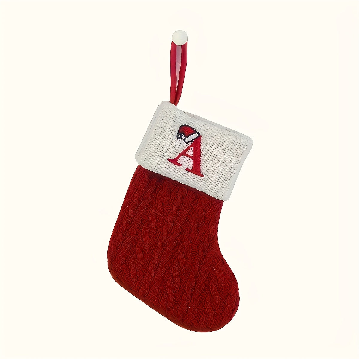 Knitted letter Christmas stockings, Christmas stockings, small Christmas English letter hanging stockings, Christmas stockings, double-sided fireplace hanging stockings, suitable for Christmas party decorations, New Year part