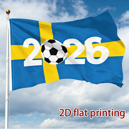 Sweden 2026 Football Fan Banner - Polyester Outdoor Flag
