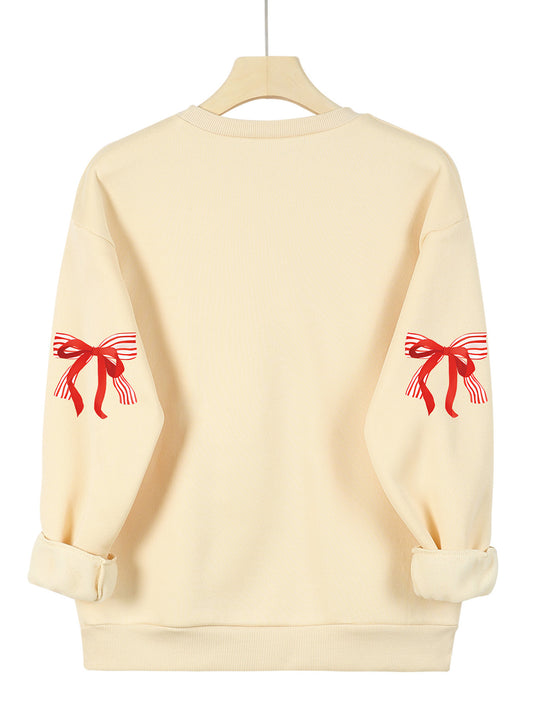 Women'S Glittery Snowman & Santa Hat Print Sweater - Winter Warmth with Red & Snowflakes, Round Neck Casual Sweater for Fall & Winter, Cozy Holiday Outfit For Christmas & New Year's, Christmas Sweater, Seasonal Fashion, Festi