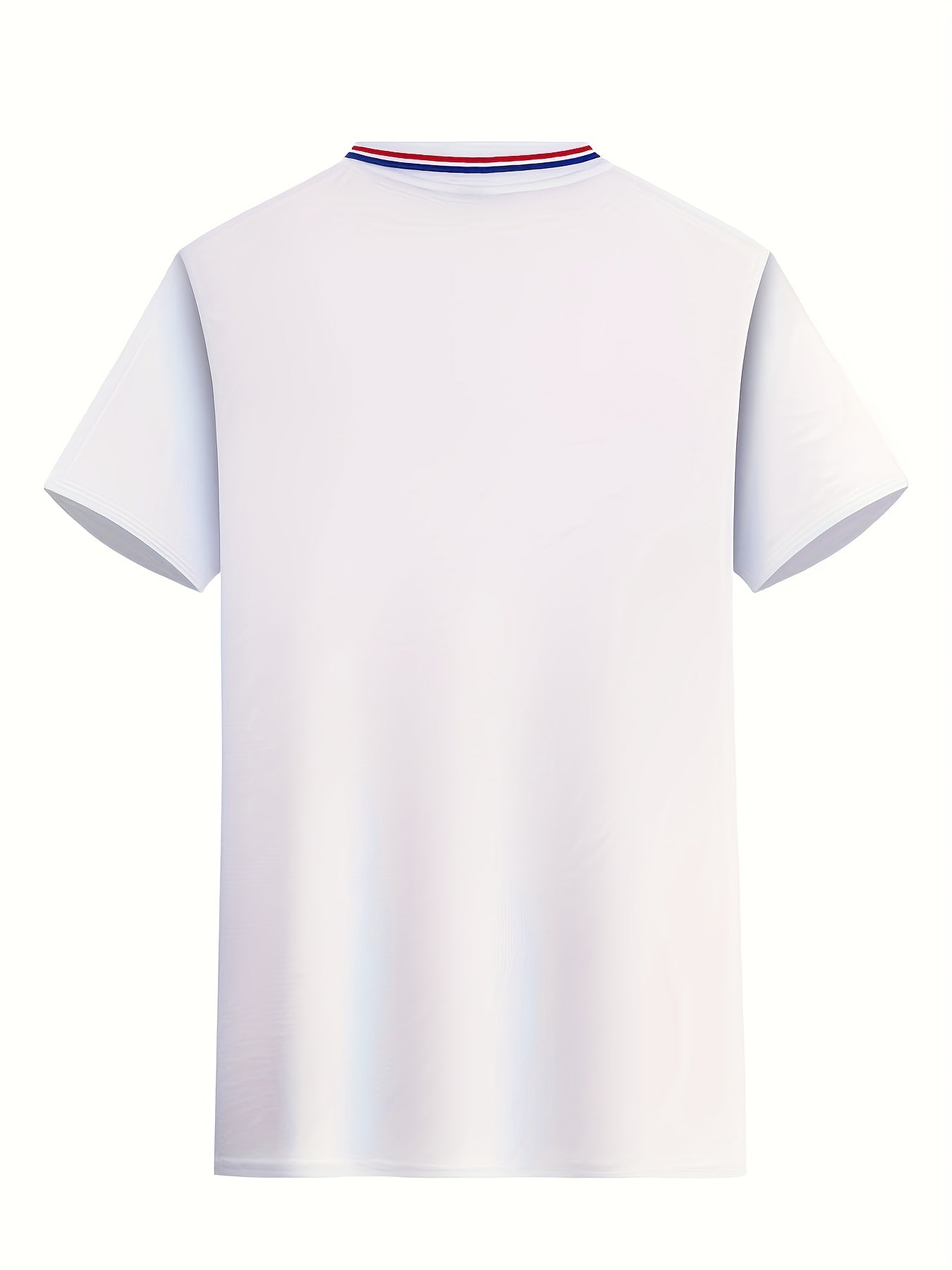 A Single-pc Men'S Polo Shirt with Letter Patterns, Golf Shirt, Breathable Fabric, Cool And Comfortable | Soft And Breathable, Striped Short-Sleeve T-Shirt with Button Details, Solid Color Casual, Regular Fit Multi-Color Set, - ayq