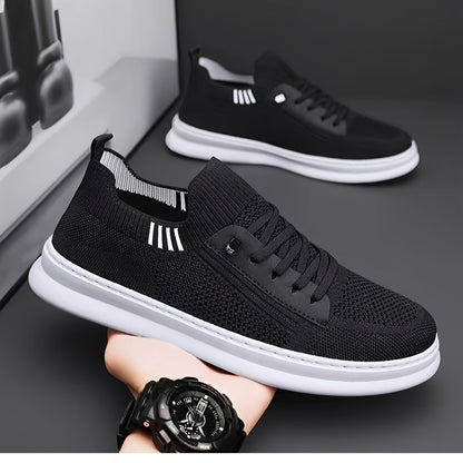 New Arrival - Men'S Breathable Knit Slip-On Sneakers, Slip-Resistant & Durable Casual Shoes with TPR Sole for Hiking, Outdoor, and Daily Wear - Beige