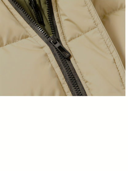 Men's Autumn and Winter Casual Fashion Faux Two-Piece Outerwear, Trendy Thickened Warm Comfortable Hooded Jacket