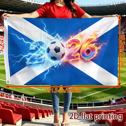 Scotland 2026 Football Flag with Lightning Flame Pattern