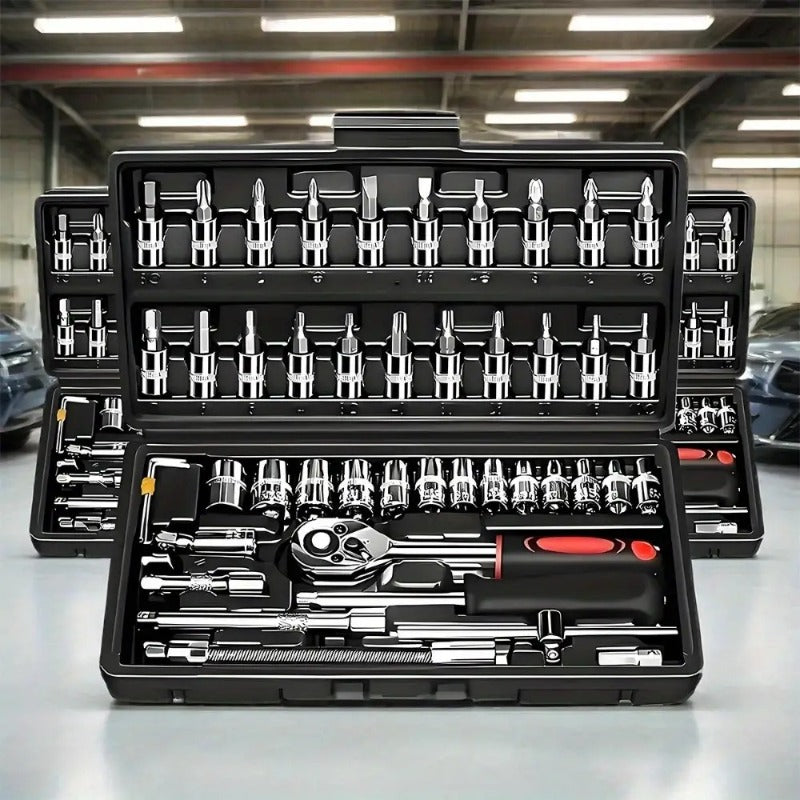 Multifunctional Car Repair Tool Set | High-Hardness Chrome Vanadium Steel, Universally Applicable for Home and Professional Garages, Mechanical Operation