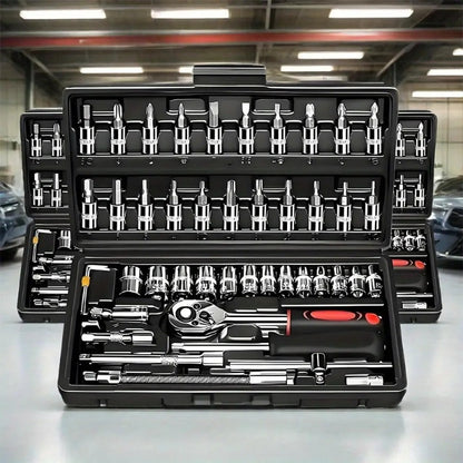 Multifunctional Car Repair Tool Set | High-Hardness Chrome Vanadium Steel, Universally Applicable for Home and Professional Garages, Mechanical Operation