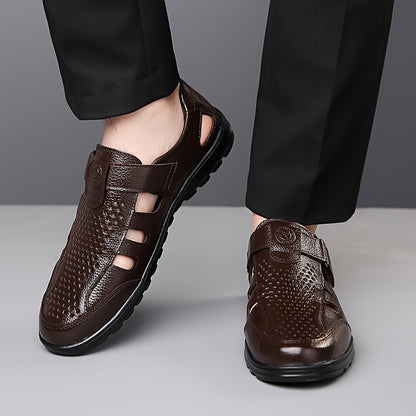 Men's Breathable Casual Leather Outdoor Shoes for Summer